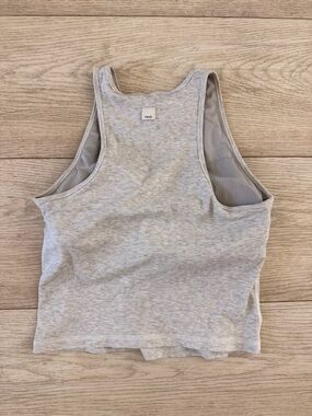 Vuori Light Gray Ribbed Racerback Tank
